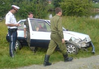 Der verunglückte PKW