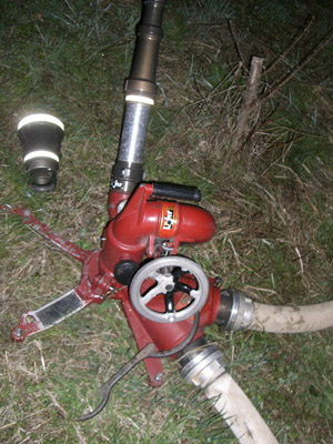 Der Bodenmonitor des Wasserwerfers