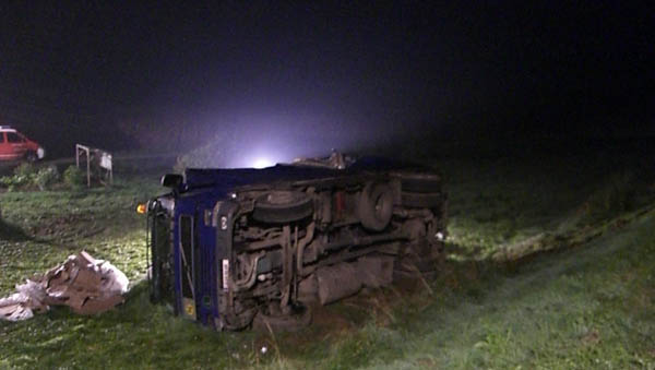 Der umgekippte LKW