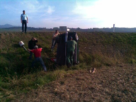 Der Mini nach dem Unfall