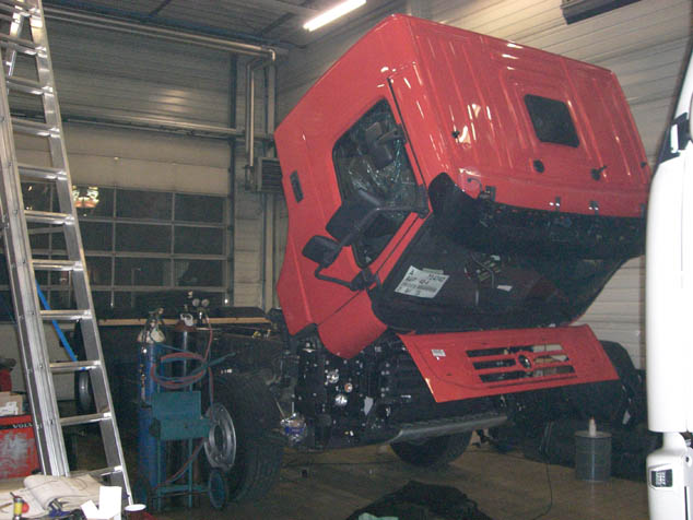 Erster Blick auf das Fahrgestell, ein Volvo FMX